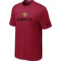 Nike New Orleans Saints Authentic Logo T-Shirt Red