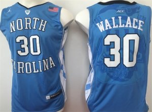 North Carolina Tar Heels #30 Rasheed Wallace Blue Women College Basketball Jersey
