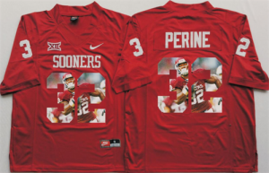 Oklahoma Sooners 32 Samaje Perine All Red Portrait Number College Jersey