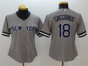 New york Yankees #18 Didi Gregorius Gray Women Cool Base Jersey