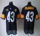 Nike Steelers #43 Troy Polamalu Black With Hall of Fame 50th Patch NFL Elite Jersey