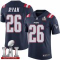 Youth Nike New England Patriots #26 Logan Ryan Limited Navy Blue Rush Super Bowl LI 51 NFL Jersey