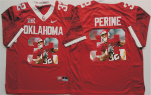 Oklahoma Sooners 32 Samaje Perine Red Portrait Number College Jersey