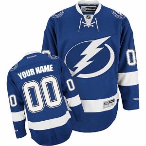 Men\'s Reebok Tampa Bay Lightning Customized Authentic Blue Home NHL Jersey