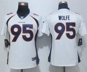 Women Nike Denver Broncos #95 Derek Wolfe White Stitched NFL New Limited Jersey