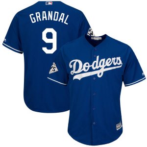 Los Angeles Dodgers #9 Yasmani Grandal Royal 2017 World Series Bound Cool Base Player Jersey