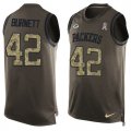 Nike Green Bay Packers #42 Morgan Burnett Green Mens Stitched NFL Limited Salute To Service Tank Top Jersey