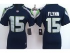 2015 Super Bowl XLIX Nike Women nfl Seattle Seahawks #15 Matt Flynn Blue jerseys