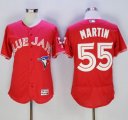 Toronto Blue Jays #55 Russell Martin Red Flexbase Authentic Collection Canada Day Stitched Baseball Jersey