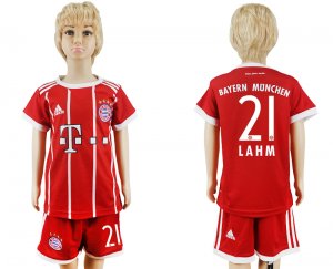 2017-18 Bayern Munich 21 LAHM Home Youth Soccer Jersey