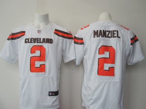 Nike Cleveland Browns #2 Johnny Manziel White Jerseys(Elite)