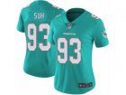 Women Nike Miami Dolphins #93 Ndamukong Suh Vapor Untouchable Limited Aqua Green Team Color NFL Jersey