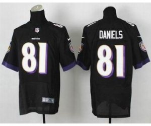 Nike jerseys baltimore ravens #81 daniels black[Elite][daniels]