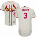 Mens Majestic St. Louis Cardinals #3 Jedd Gyorko Cream Flexbase Authentic Collection MLB Jersey