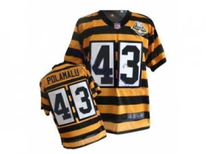 Nike Pittsburgh Steelers #43 Troy Polamalu Yellow Black 80TH M&N Elite Jersey