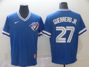 Blue Jays #27 Vladimir Guerrero Jr. Royal Throwback Jersey