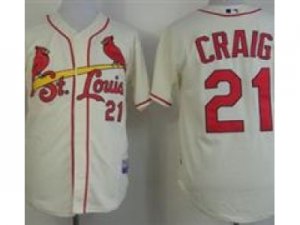 MLB St.Louis Cardinals #21 Allen Craig Cream Jerseys