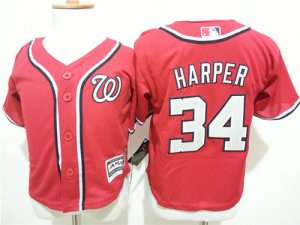 Nationals #34 Bryce Harper Red Toddler Cool Base Jersey