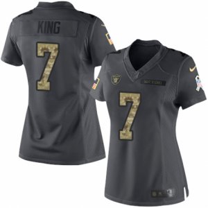 Women\'s Nike Oakland Raiders #7 Marquette King Limited Black 2016 Salute to Service NFL Jersey