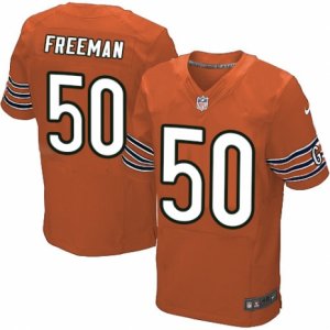 Men\'s Nike Chicago Bears #50 Jerrell Freeman Elite Orange Alternate NFL Jersey