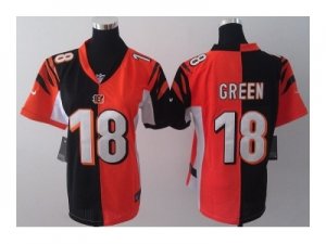 Nike Women Cincinnati Bengals ##18 A.J. Green orange-black[Elite split]