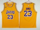 Lakers #23 Lebron James Yellow Nike Swingman Jersey