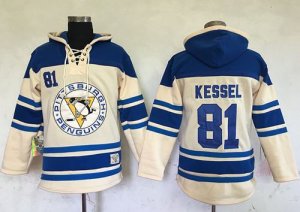 Mens Pittsburgh Penguins #81 Phil Kessel Cream Sawyer Hooded Sweatshirt Stitched NHL Jersey