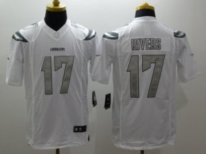 Nike San Diego Chargers #17 Philip Rivers Platinum White Jerseys(Game)