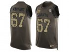 Mens Nike New Orleans Saints #67 Larry Warford Limited Green Salute to Service Tank Top NFL Jersey