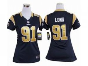 Nike Women NFL St. Louis Rams #91 Chris Long Blue Jerseys