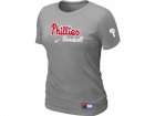 women Philadelphia Phillies Nike L.Grey Short Sleeve Practice T-Shirt