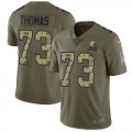 Nike Browns #73 Joe Thomas Olive Camo Salute To Service Limited Jersey
