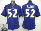 2013 Super Bowl XLVII Women NEW NFL Baltimore Ravens 52 R.lewis purple women new