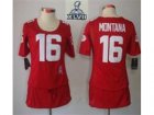 2013 Super Bowl XLVII Women Nike San Francisco 49ers #16 joe Montana Red[breast Cancer Awareness]