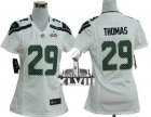Nike Seattle Seahawks #29 Earl Thomas White Super Bowl XLVIII Women NFL Elite Jerse