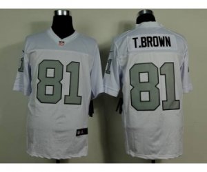 Nike Oakland Raiders #81 t.brown white Jerseys[Elite][number silver]