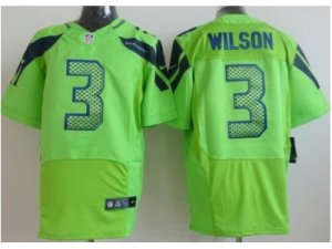 Nike Seattle Seahawks #3 Russell Wilson Green Elite Jerseys(Elite)