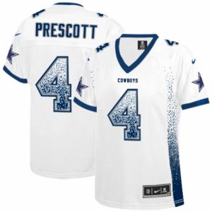 Women\'s Nike Dallas Cowboys #4 Dak Prescott Limited White Drift Fashion NFL Jersey