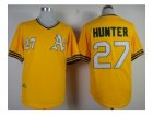 mlb jerseys oakland athletics #27 hunter yellow m&n