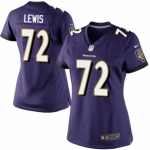 Women\'s Nike Baltimore Ravens #72 Alex Lewis Limited Purple Team Color NFL Jersey