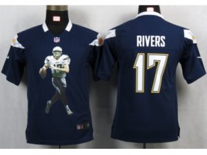 Nike Women San Diego Charger #17 Rivers Blue Portrait Fashion Game Jerseys