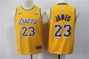 Lakers #23 Lebron James Gold Youth 2019 Nike Swingman Jersey