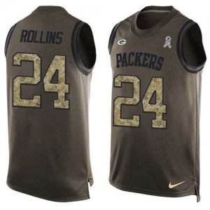 Nike Green Bay Packers #24 Quinten Rollins Green Mens Stitched NFL Limited Salute To Service Tank Top Jersey