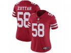 Women Nike San Francisco 49ers #58 Jeremy Zuttah Vapor Untouchable Limited Red Team Color NFL Jersey