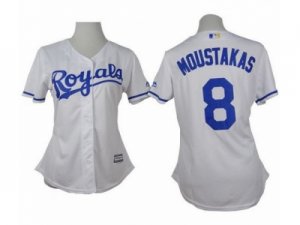 Mlb Women Royals #8 Mike Moustakas White Home Stitched Baseball Jerseys