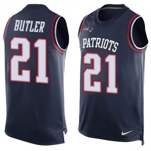 Nike New England Patriots #21 Malcolm Butler Navy Blue Team Color Men Stitched NFL Limited Tank Top Jersey