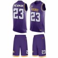 Mens Nike Minnesota Vikings #23 Terence Newman Limited Purple Tank Top Suit NFL Jersey