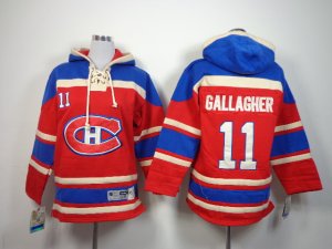 Youth nhl montreal canadiens #11 gallagher red-blue[pullover hooded sweatshirt]