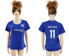 2017-18 Chelsea 11 DROGBA Home Women Soccer Jersey