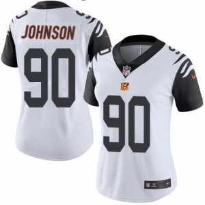 Women\'s Nike Cincinnati Bengals #90 Michael Johnson Limited White Rush NFL Jersey